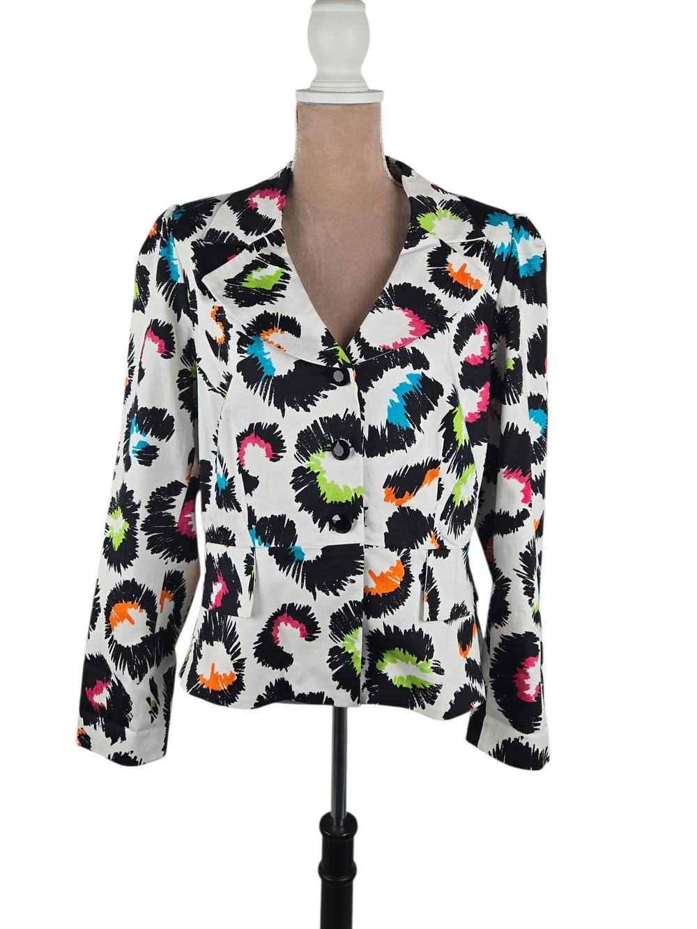 Sandro Sportswear Leopard Print Blazer Black White Size L